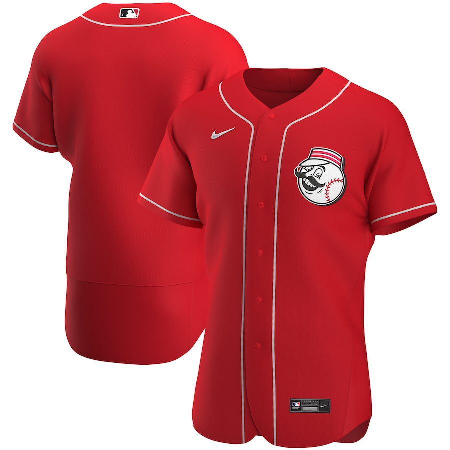Mens Cincinnati Reds Nike Scarlet Alternate Authentic Team Logo MLB Jerseys